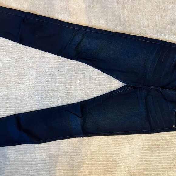 7 for all mankind - high waist skinny jeans in blue black river thames | size 25 - Picture 4 of 11
